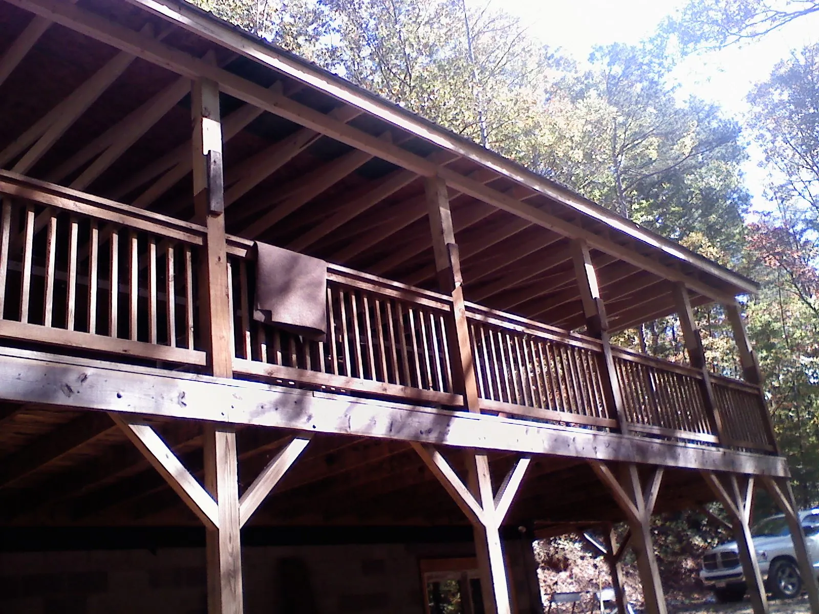Timber framing under a new elevated porch and deck — Roof Leak Repair in Bly by Roofing Brothers